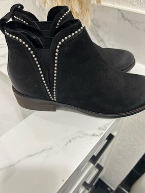 Steve Madden Black Suede Studded Chelsea Booties